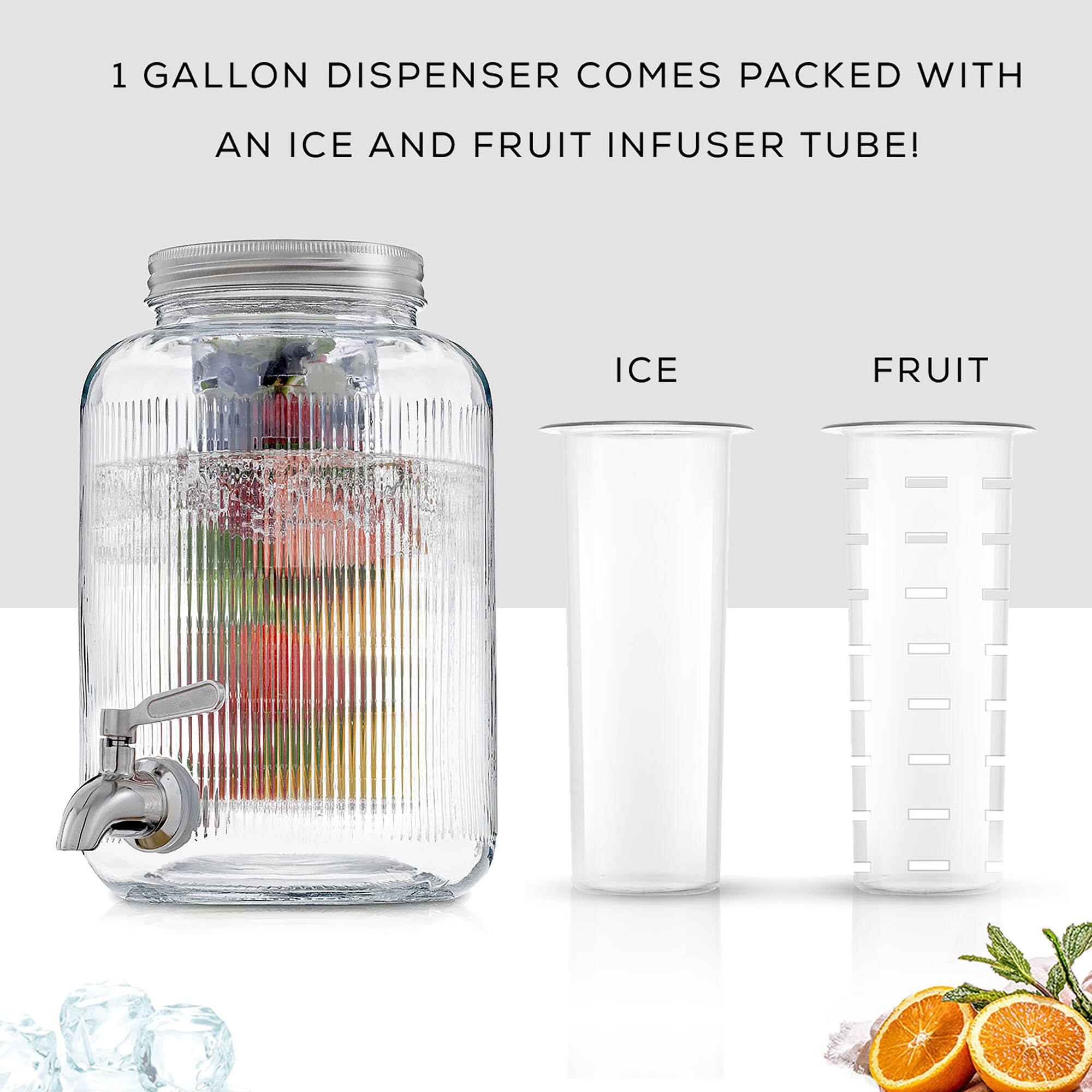 JoyJolt® 1 gal. Glass Fluted Drink Dispenser